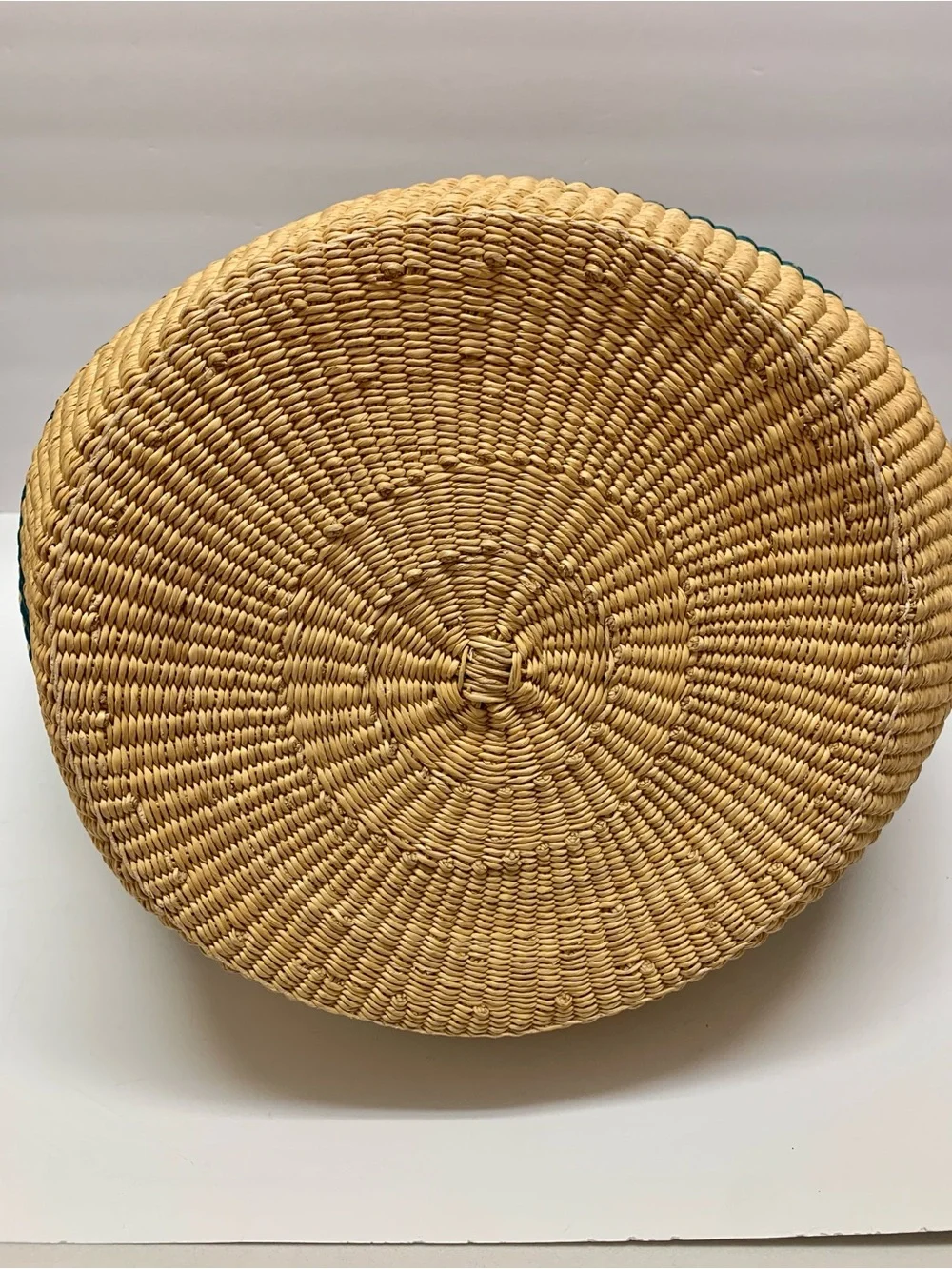 Handwoven Bolga Market Basket with Leather Wrapped Handles Large U Shopper